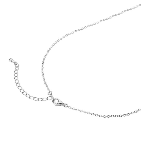 Stainless Steel CZ Stone Paved Heart Pendant Necklace - Picture 2 of 2